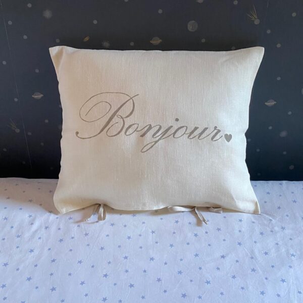 Cuscino in lino Bonjour