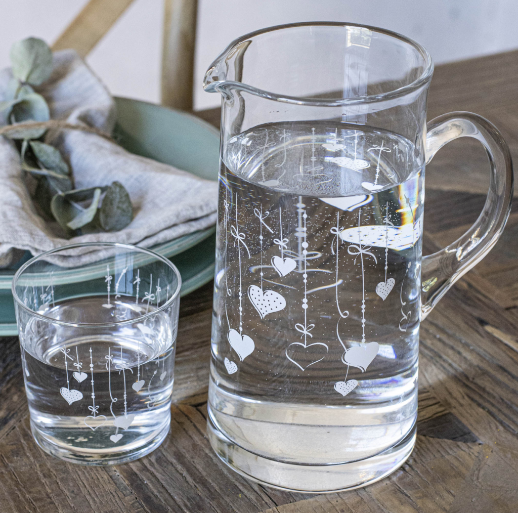 BROCCA CON ACQUA fredda brocca acqua in vetro bere addensare casa EUR