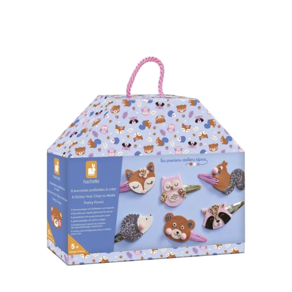 Set di 6 fermagli per capelli glitterati - Pretty Forest confezione