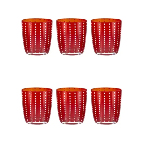 set 6 bicchieri rossi