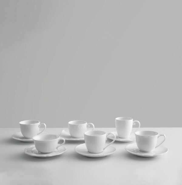 set 6 tazzine bianche