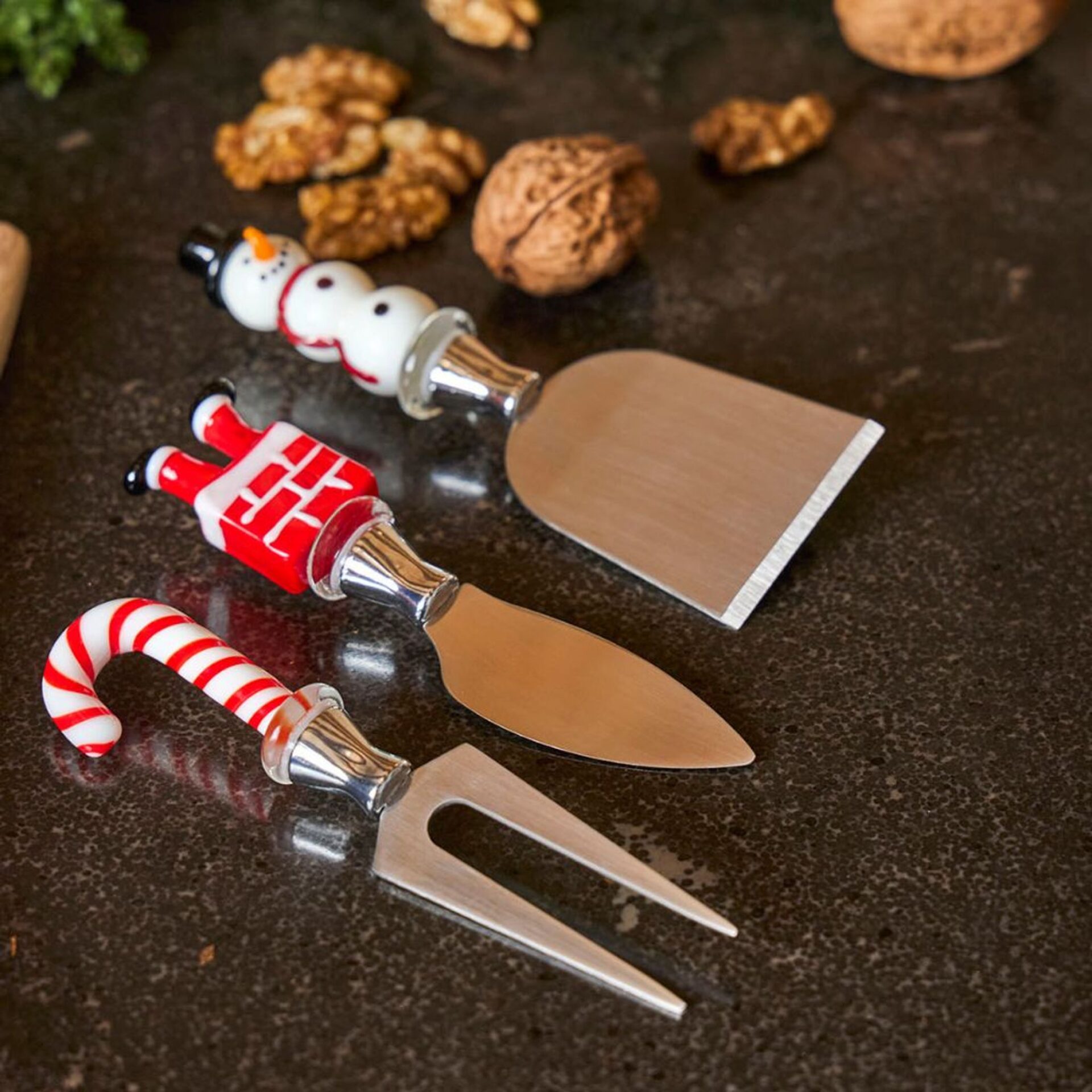 Set di 3 Coltelli da Formaggio – Edizione Natalizia