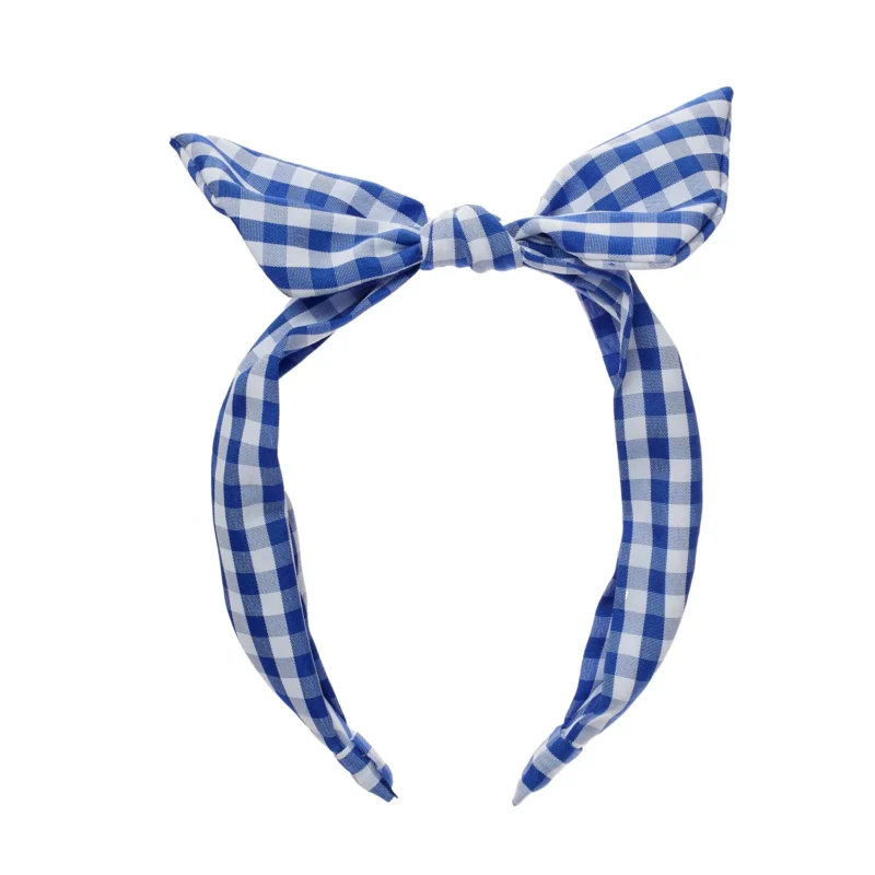 cerchietto quadri blu