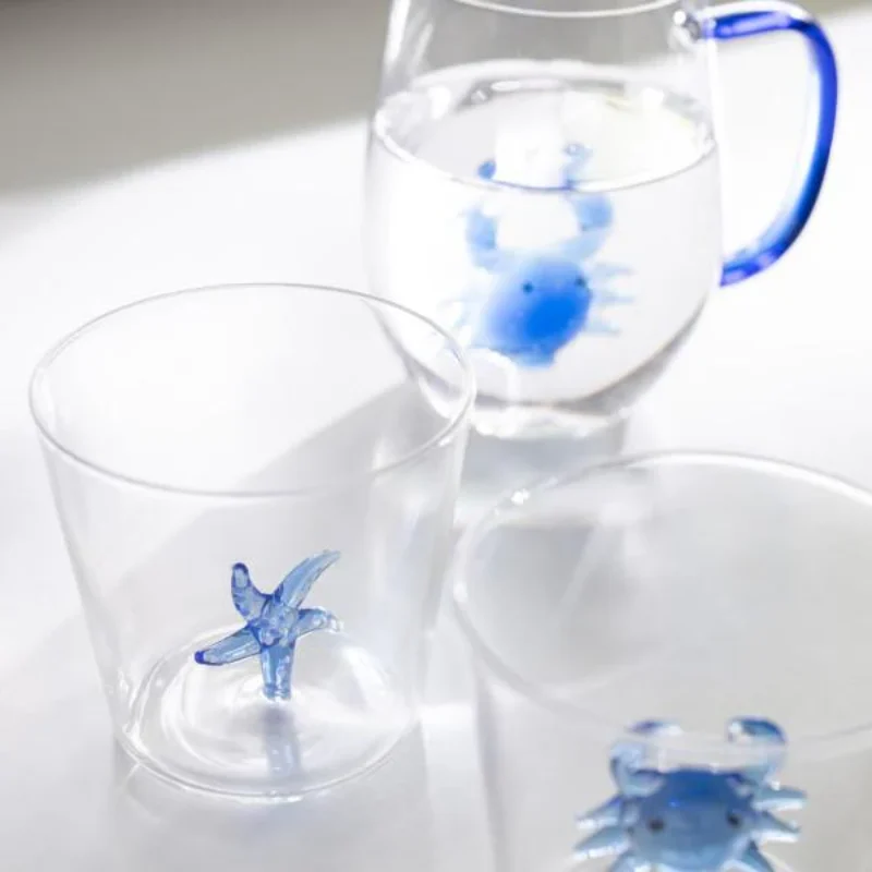 bicchieri_vetro_decorati_mare_stella_granchio
