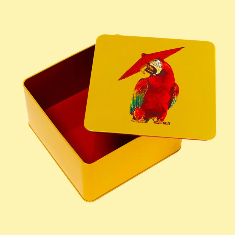 Scatola in Latta Decorativa con Coperchio Ermetico