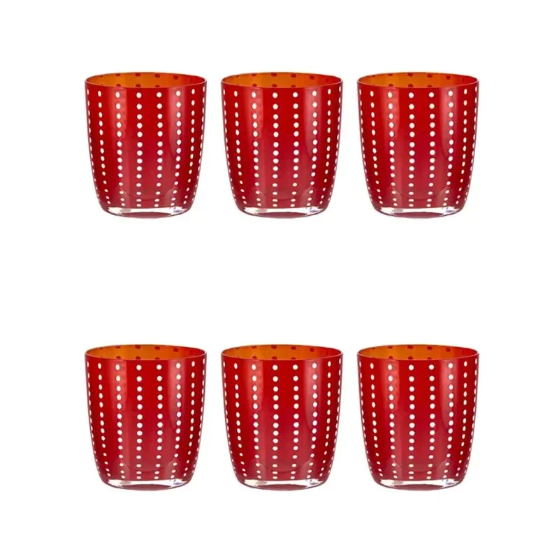 set 6 bicchieri rossi