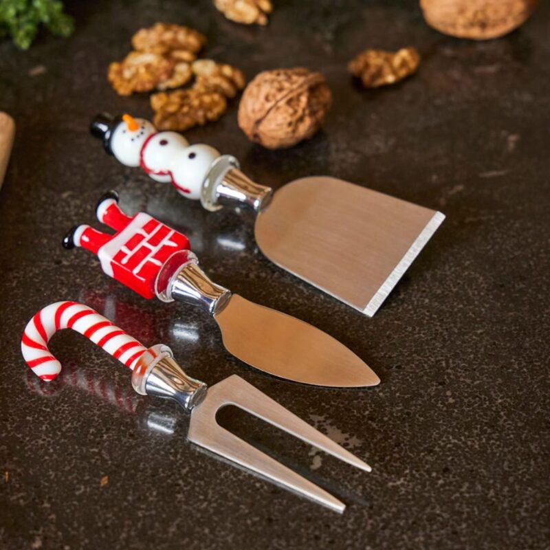 Set di 3 Coltelli da Formaggio – Edizione Natalizia