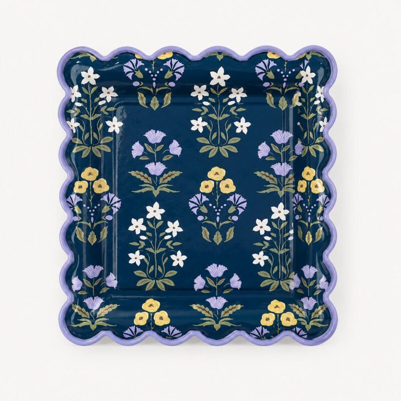vassoio fiori blu